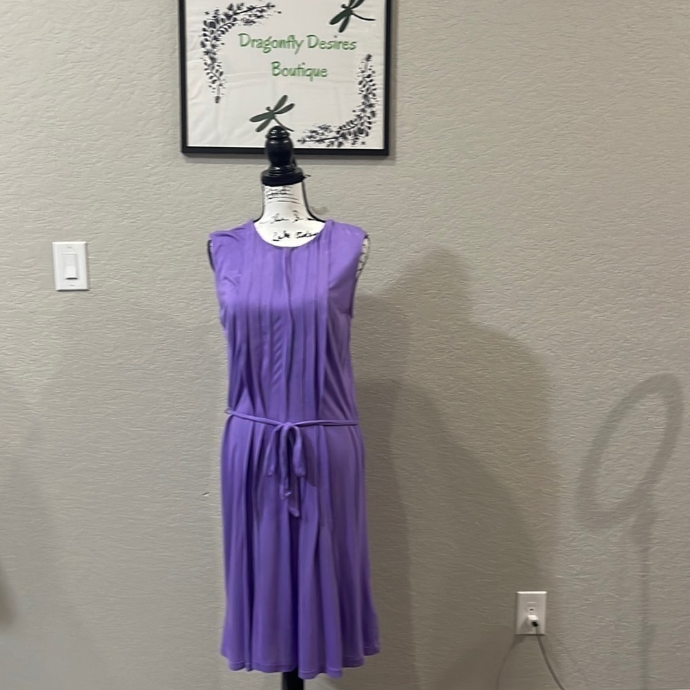 25- Lauren, Ralph Lauren NWOT Soft Purple Dress with Pleats, Size Medium. Modal